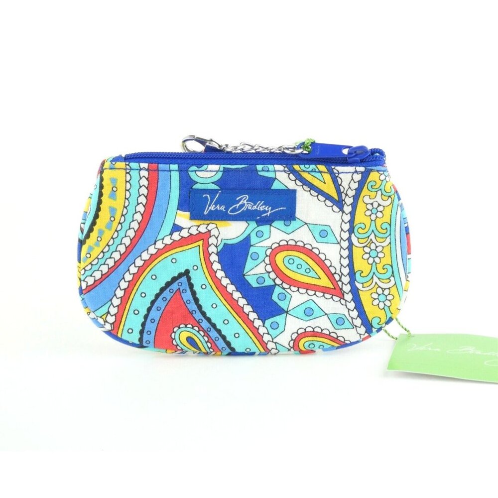 Vera Bradley Marina Paisley Clip Zip‎ Id NWT
